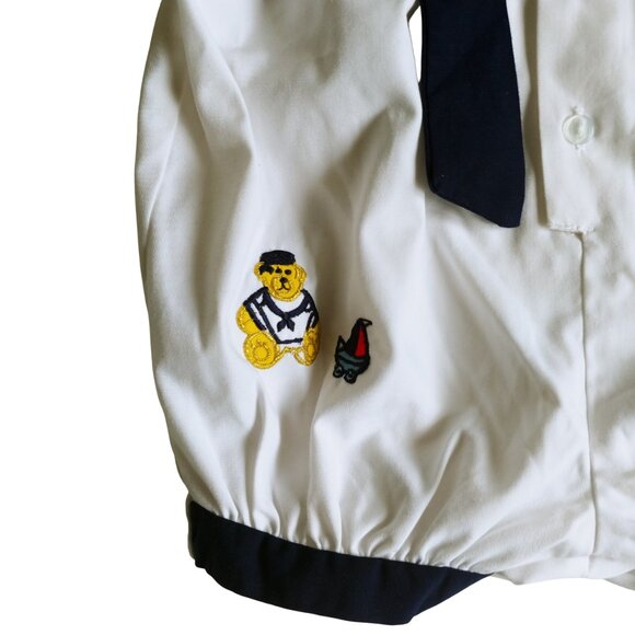 2 Piece Sailor-Style Nautical Romper and Matching Hat 6 Months. - Picture 4 of 10